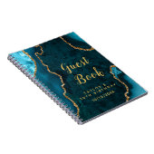 Aquamarines und Gold Agate Birthday Gästebuch Notizblock (Rechte Seite)