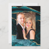Aquamarines und Gold Agate Wedding Foto Einladung (Rückseite)