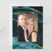 Aquamarines und Gold Agate Wedding Foto Save The Date (Rückseite)