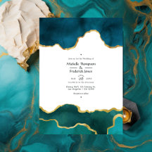Aquamarines und Gold Geode Agate Stone Wedding Fot