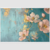 Aquamarines und goldblütiges Gewebe Seidenpapier (Vorderseite)