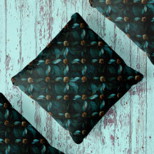 Aquamarines und goldenes Blumenmuster