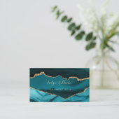 aquamarines und goldenes Edelstahlspiel Visitenkarte (Stehend Vorderseite)