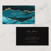 aquamarines und goldenes Edelstahlspiel Visitenkarte (Vorne/Hinten)