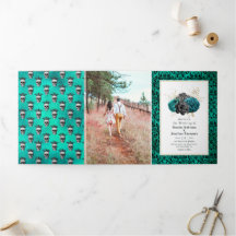 Aquamarines und goldenes florales Hochzeitsfest-Fo