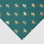 Aquamarines und goldenes Foil Einhornmuster Seidenpapier (Ausschnitt)