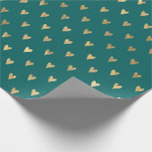 Aquamarines und goldenes Herzdoodle Geschenkpapier (Ecke)