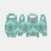 Aquamarines und goldenes Weinmuster Geschenkschachtel (Ungefaltet)