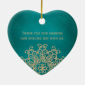 Aquamarines und Goldindisches Keramik Ornament (Hinten)