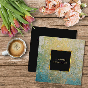 Aquamarines und Goldsteingeode beruflich Quadratische Visitenkarte