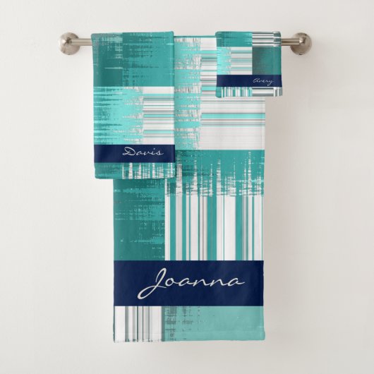 Aquamarines und graues Badetuch-Set Badhandtuch Set (Insitu)