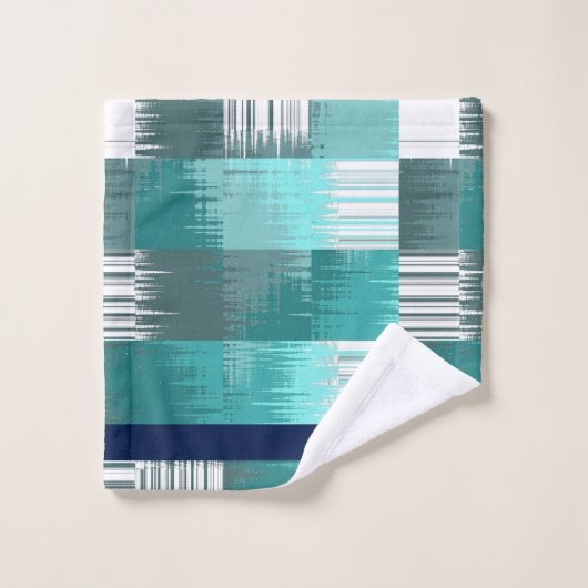 Aquamarines und graues Badetuch-Set Badhandtuch Set (Waschlappen)