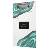 Aquamarines und Imitat-Gold Geode Klemmbrett (Links)