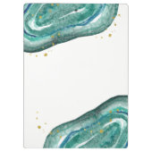 Aquamarines und Imitat-Gold Geode Klemmbrett (Rückseite)