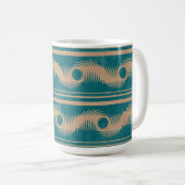 Aquamarines und karamellisches spiralförmiges Stre Kaffeetasse (VorderseiteRechts)