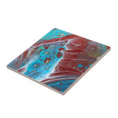 Aquamarines und kupfernes Acryl gießen Kunst Fliese (Seite)