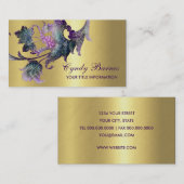 Aquamarines und Lila Barockdesign Visitenkarte (Vorne/Hinten)