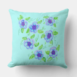 Aquamarines und Lila Kissen