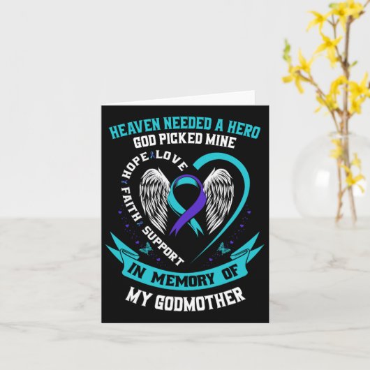 Aquamarines und Lila Ribbon Suizidbewusstsein Shir Karte (Gelbe Blume)