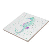 Aquamarines und Lila Seepferd Fliese (Seite)