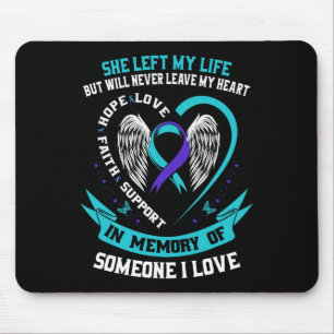 Aquamarines und Lila Selbstmordbewusstsein Shirt J Mousepad