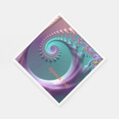 Aquamarines und Lila Spiralpapier Fraktal Napkins Serviette (Ecke)
