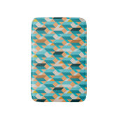 Aquamarines und orange Form-Muster Badematte (Vorderseite Vertikal)