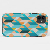 Aquamarines und orange Form-Muster Case-Mate iPhone Hülle (Rückseite (Horizontal))
