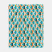 Aquamarines und orange Form-Muster Fleecedecke (Vorderseite)
