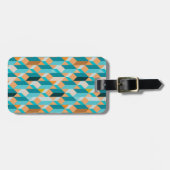 Aquamarines und orange Form-Muster Gepäckanhänger (Vorderseite horizontal)