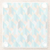 Aquamarines und orange Form-Muster Glasuntersetzer (Rückseite)