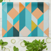 Aquamarines und orange Form-Muster Küchentuch (Gefaltet)