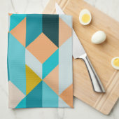 Aquamarines und orange Form-Muster Küchentuch (Viertel Falte)