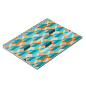 Aquamarines und orange Form-Muster Notizblock (Linke Seite)