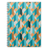Aquamarines und orange Form-Muster Notizblock (Vorderseite)