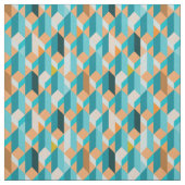 Aquamarines und orange Form-Muster Stoff (Muster)