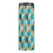 Aquamarines und orange Form-Muster Thermosbecher (Rückseite)