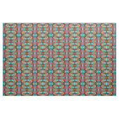 Aquamarines und orangefarbenes Abstraktes Gewebe Stoff (Yard (91,4 cm))