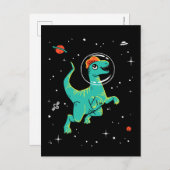 Aquamarines und orangefarbenes Dilophosaurus Dinos Postkarte (Vorne/Hinten)