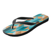 Aquamarines und orangefarbenes Muster Badesandalen (Schrägansicht)