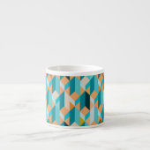 Aquamarines und orangefarbenes Muster Espressotasse (Vorderseite)