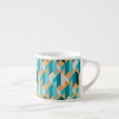 Aquamarines und orangefarbenes Muster Espressotasse (Rechts)