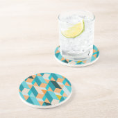 Aquamarines und orangefarbenes Muster Getränkeuntersetzer (Seite)