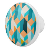 Aquamarines und orangefarbenes Muster Keramikknauf (Rechts)