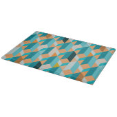 Aquamarines und orangefarbenes Muster Schneidebrett (Ecke)