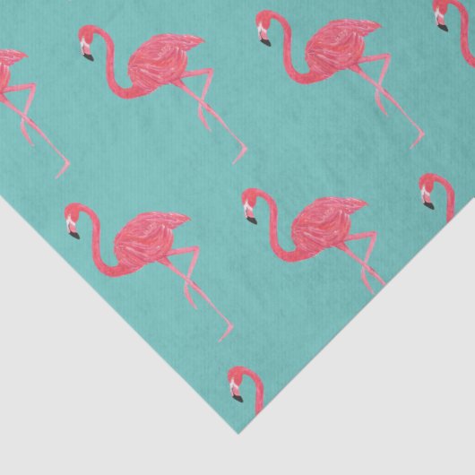 Aquamarines und PInk Flamingo Wrapping-Geschenk Seidenpapier (Detail)