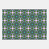 Aquamarines und rosa abstraktes Sternmuster Nr. 2 Geschenkpapier Set (Vorderseite 3)