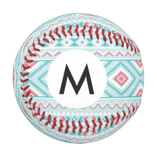 Aquamarines und rosa Aztekenmuster Baseball