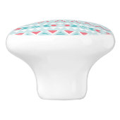 Aquamarines und rosa aztekisches Stammes- Muster Keramikknauf (Seitenansicht)