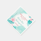 Aquamarines und rosa Blumenbaby im Bloom Baby Dusc Serviette (Ecke)